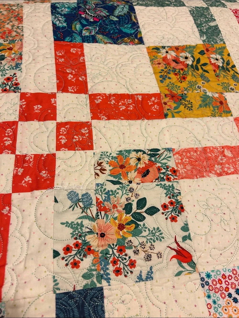 ONE OF A KIND - HANDCRAFTED  Multicolor w/braided borders